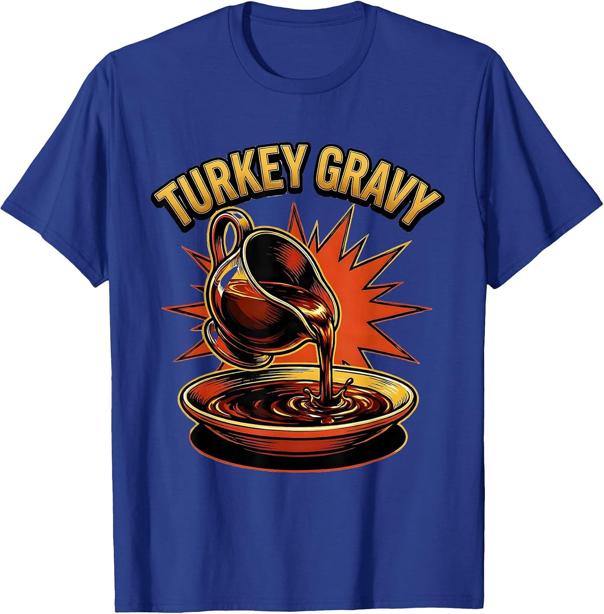 Men's Turkey Gravy Bootleg 90's Rap Rock Vintage Funny T-Shirt - Royal Blue