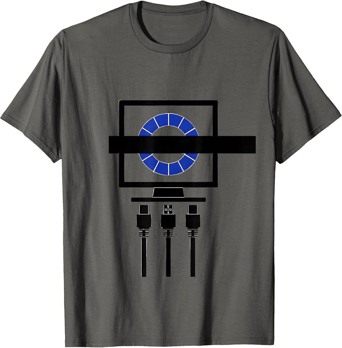 Loading Bar Tech Support Humor IT Worker Gift T-Shirt - Asphalt Grey