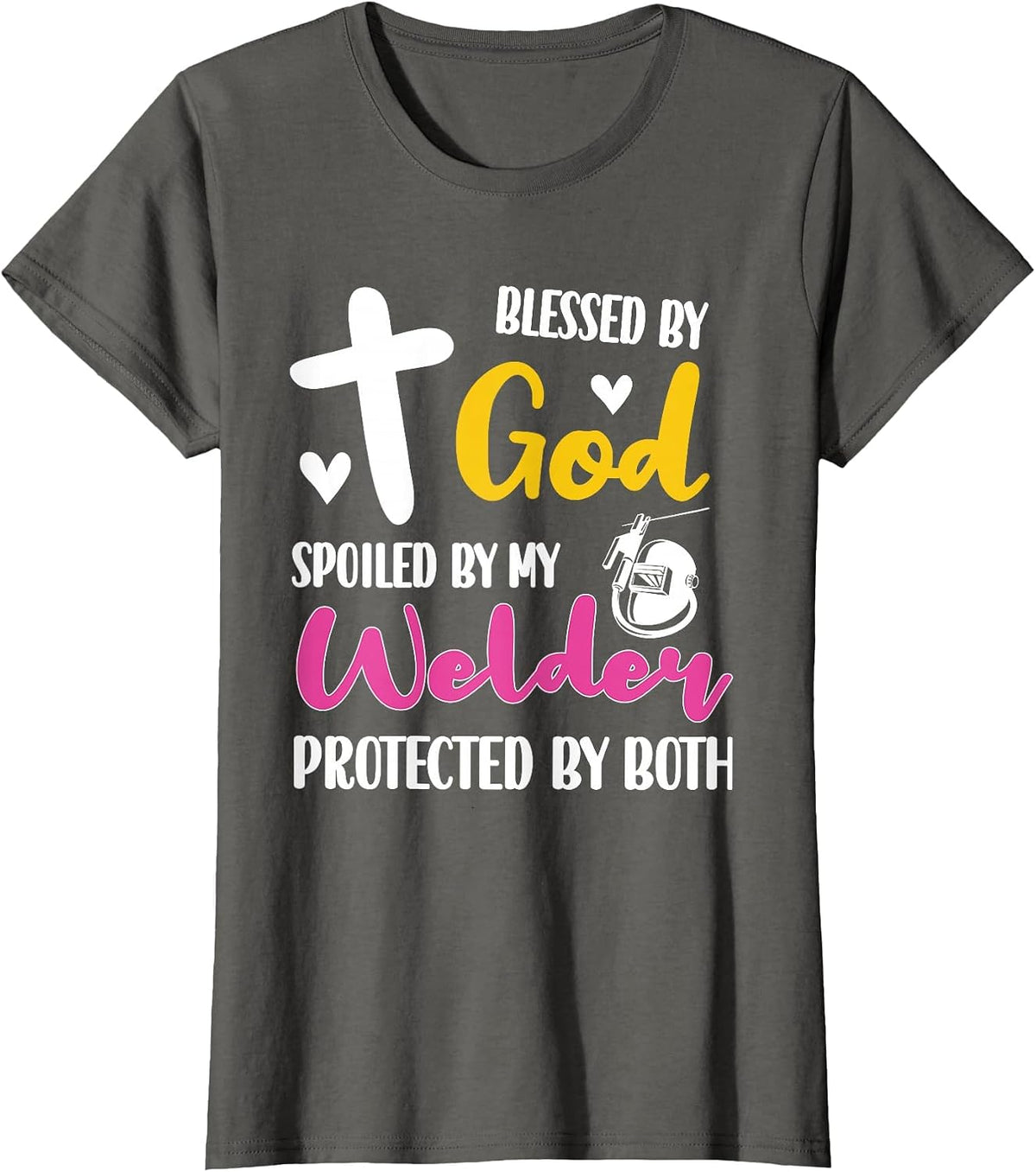 Spoiled By My Welder | Welding Proud Welder's Wife T-Shirt - Asphalt Grey