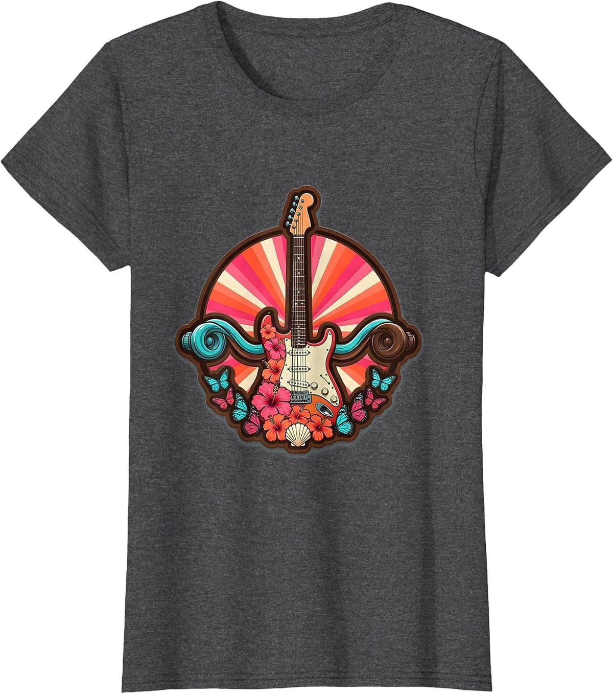 Women's 2000s Garage Band Kids Jamming in Basement T-Shirt - Dark Heather Grey