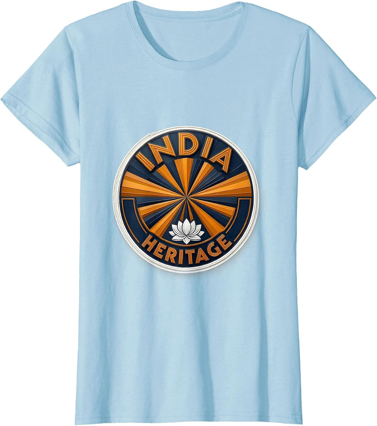 INDIA HERITAGE Vintage Patriotic India National Pride T-Shirt - Baby Blue