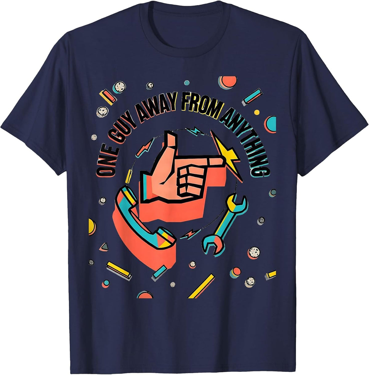 I Cant But I Know A Guy Funny Networking Design T-Shirt - Navy Blue
