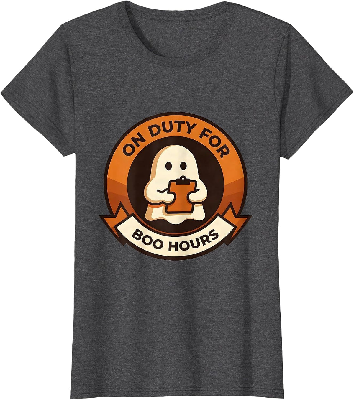 Women's On Duty For Boo Hours Funny SPED Paraprofessional Ghost T-Shirt - Dark Heather Grey