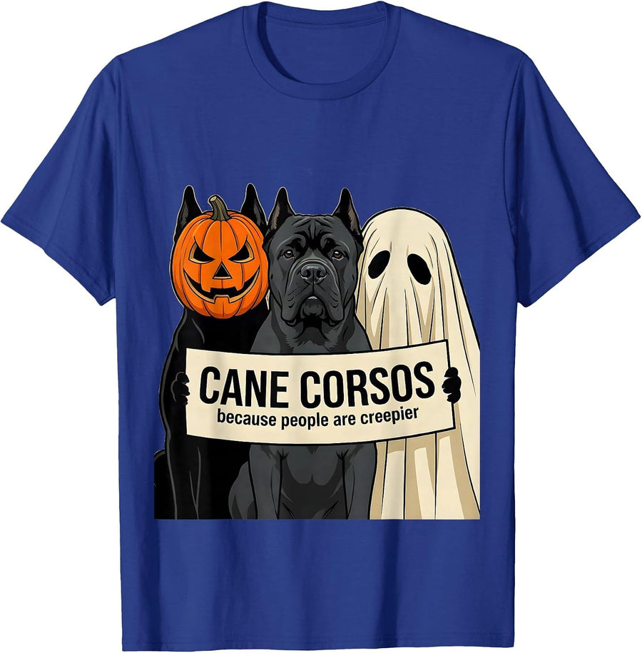 Cane Corsos, because people are creepier Halloween T-Shirt - Royal Blue