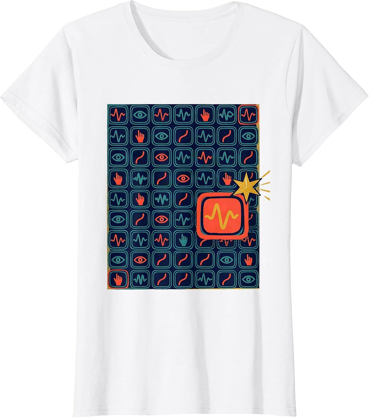 Communication Cells Screenprint Poster AAC Therapist T-Shirt - White