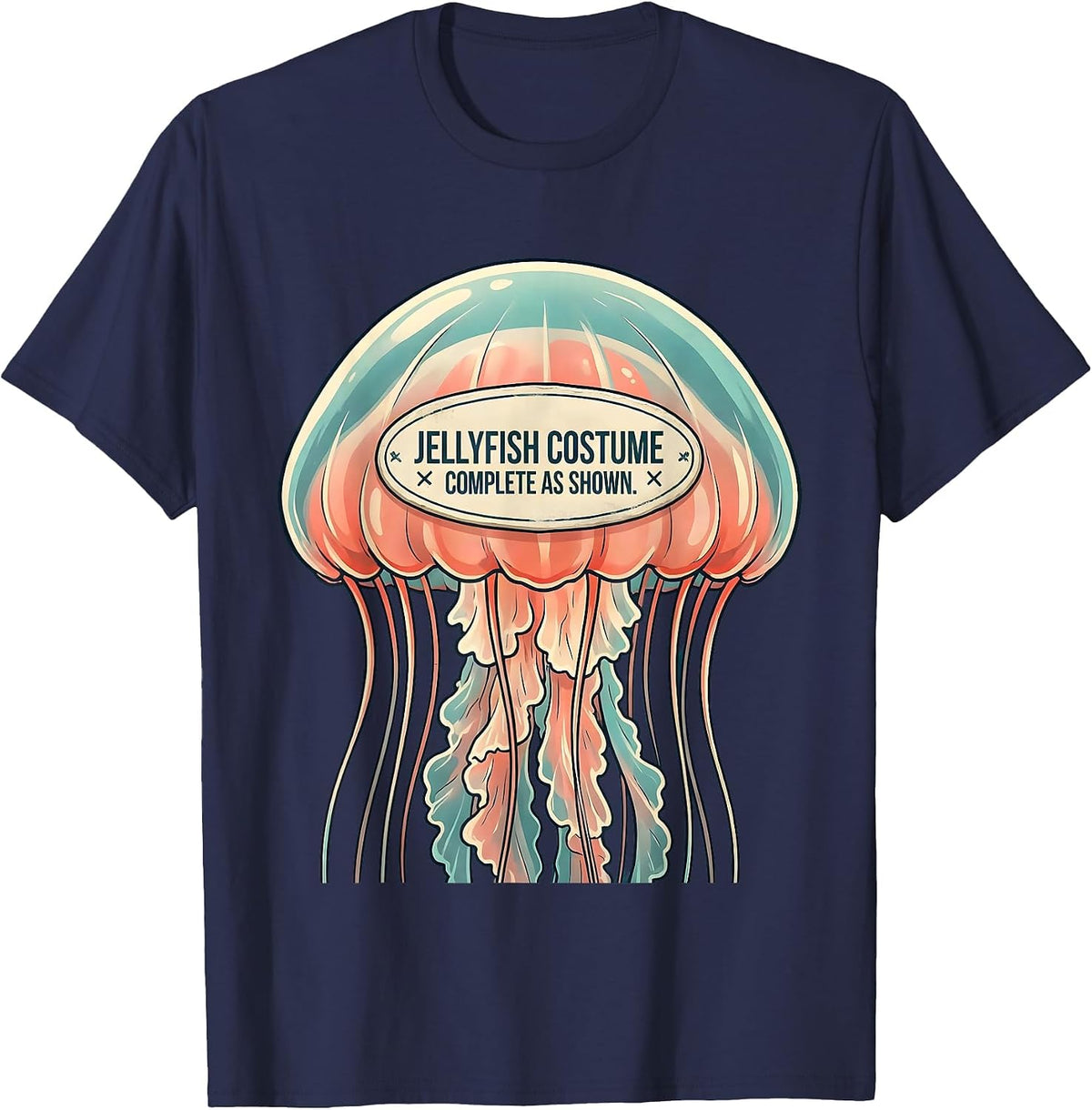 Jellyfish Costume Complete As Shown Halloween Gag T-Shirt - Navy Blue