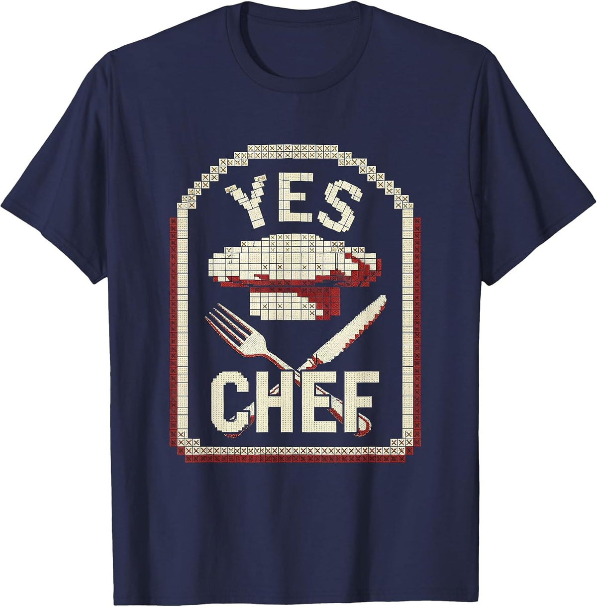 Men's Yes Chef Bold Kitchen Culture Graphic Design T-Shirt - Navy Blue