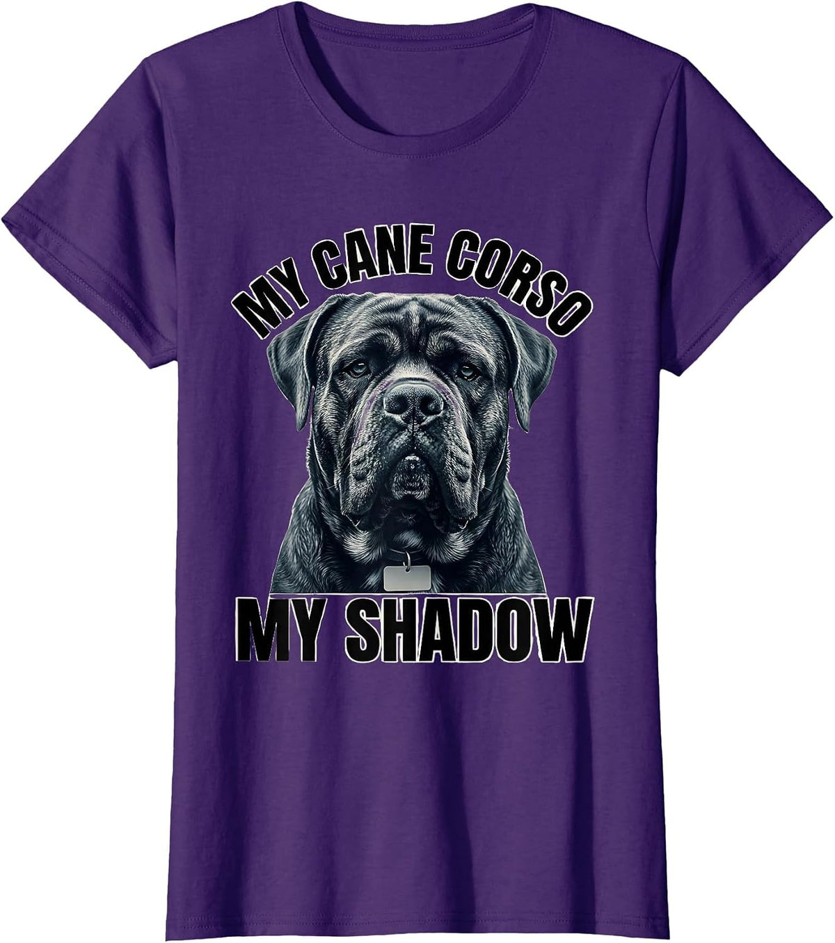 Women's My Cane Corso My Shadow Dog Lover Pet Owner Gift T-Shirt - Purple