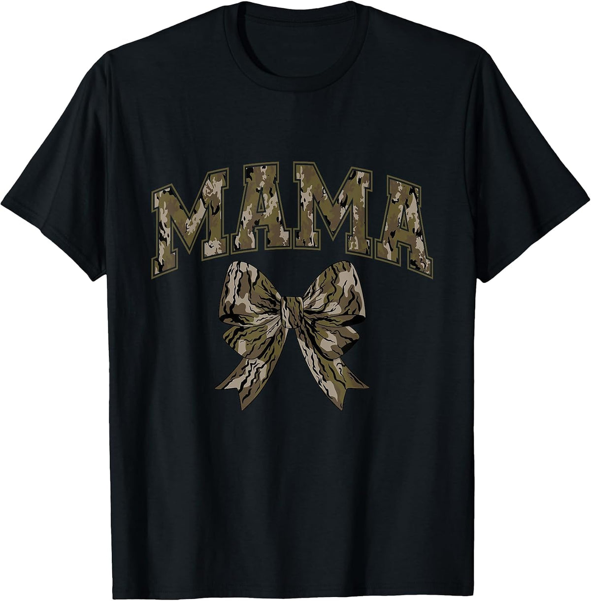 Coquette Camo Bow Mama Camouflage Mom Hunting Duck Hunter T-Shirt - Black