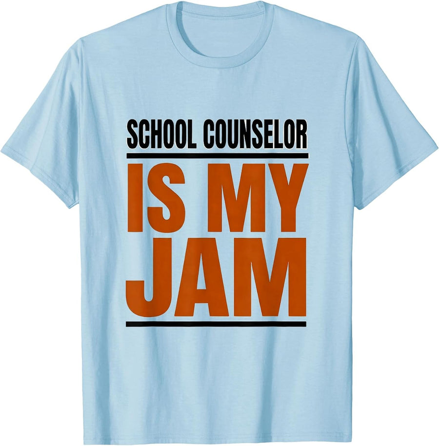 Men's School Counselor Is My Jam Funny Therapist Appreciation T-Shirt - Baby Blue