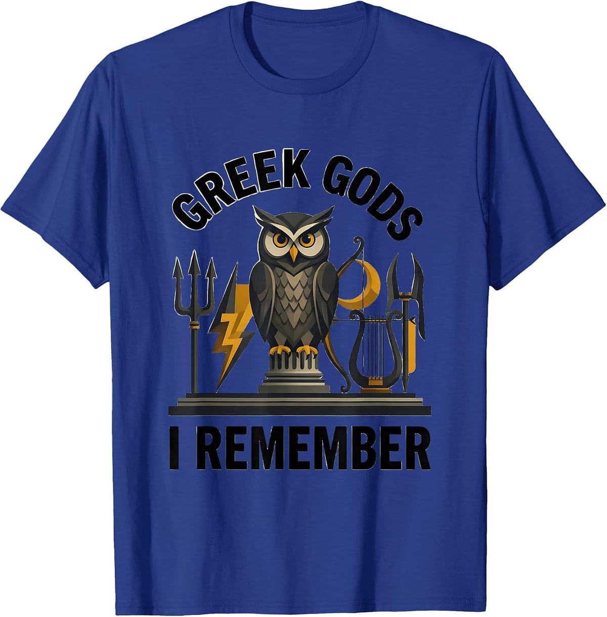 Greek Gods I Remember Minimalist Myth Lover Gift T-Shirt - Royal Blue