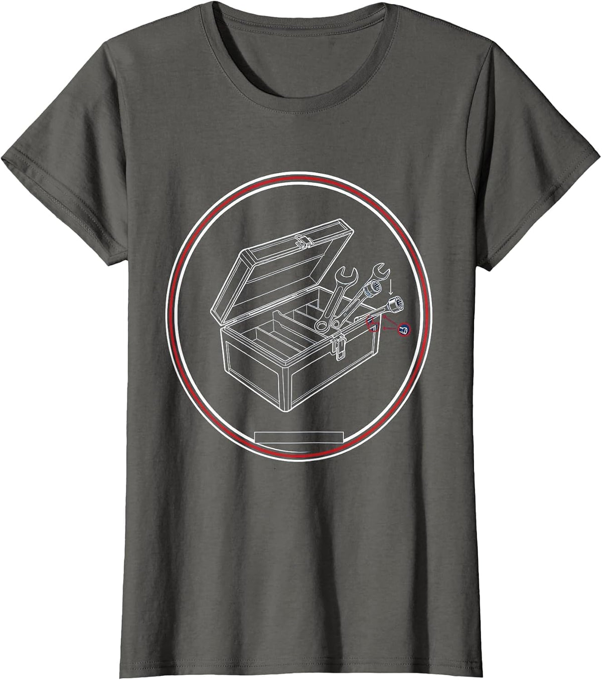 Women's Open Toolbox Overflowing With Wrenches Graphic T-Shirt - Asphalt Grey