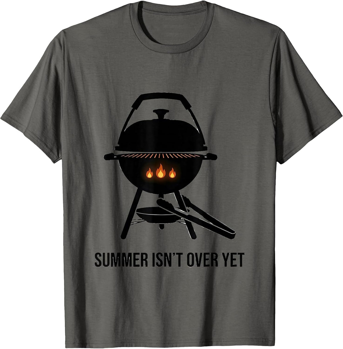 Summer Isn't Over Yet Swiss International Grill Dad Humor T-Shirt - Asphalt Grey