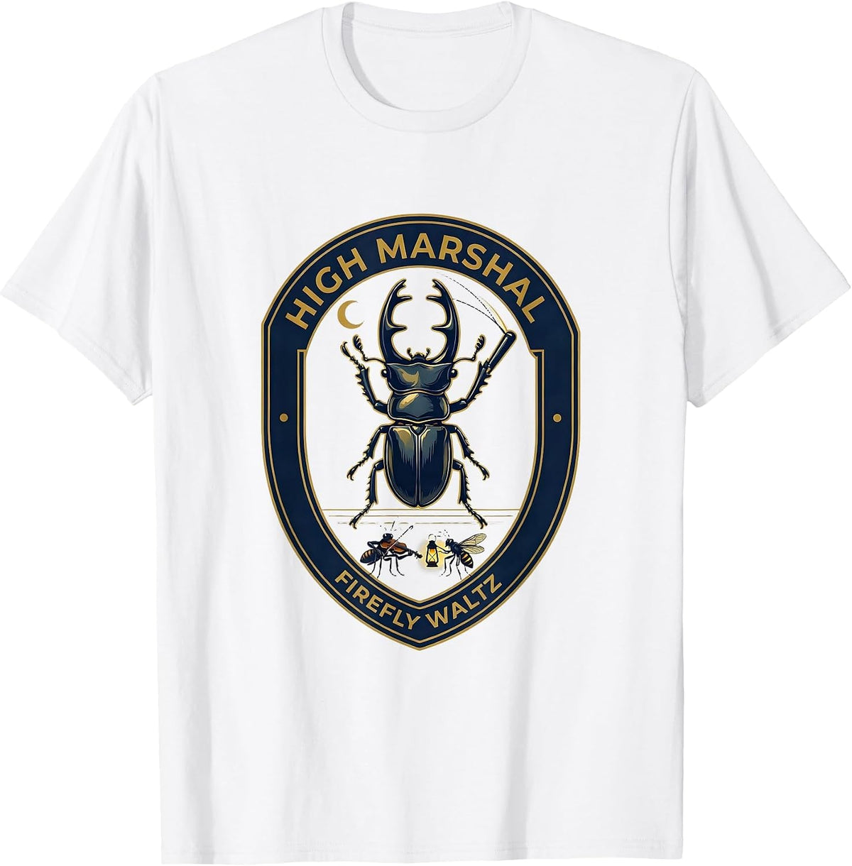 Men's High Marshal Firefly Waltz Vintage Insect Band Nature Lover T-Shirt - White