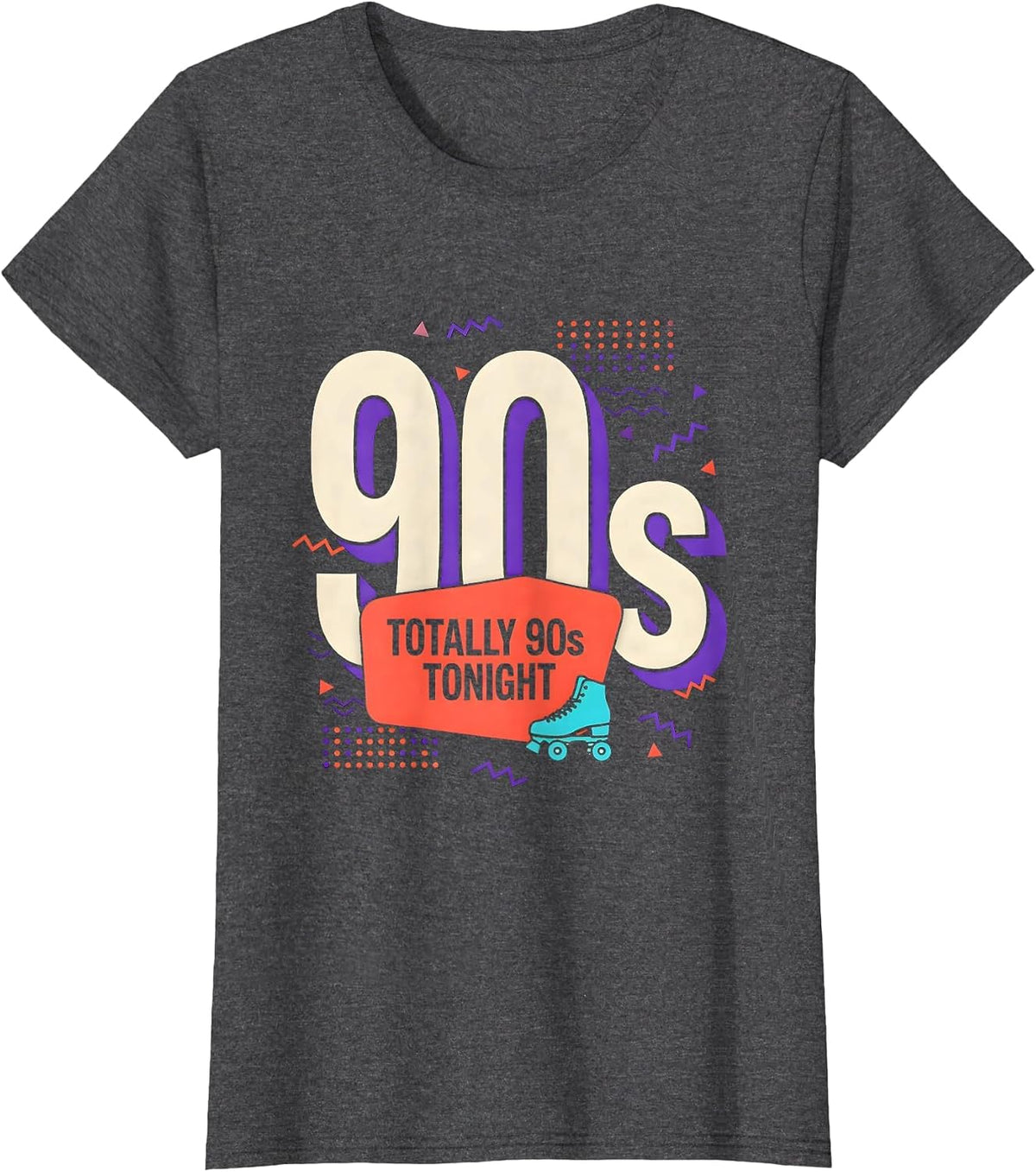 Women's Totally 90s Tonight Retro Nostalgic Party Costume T-Shirt - Dark Heather Grey