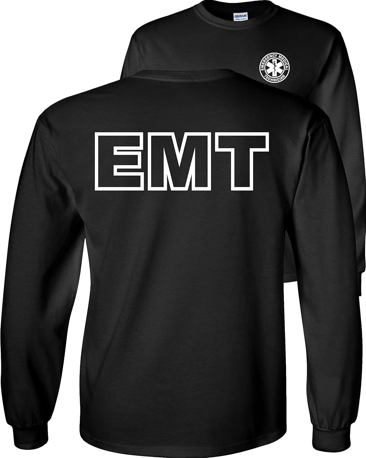 FAIR GAME EMT Long Sleeve Shirt Emergency Medical Techniciann - Black-white Design