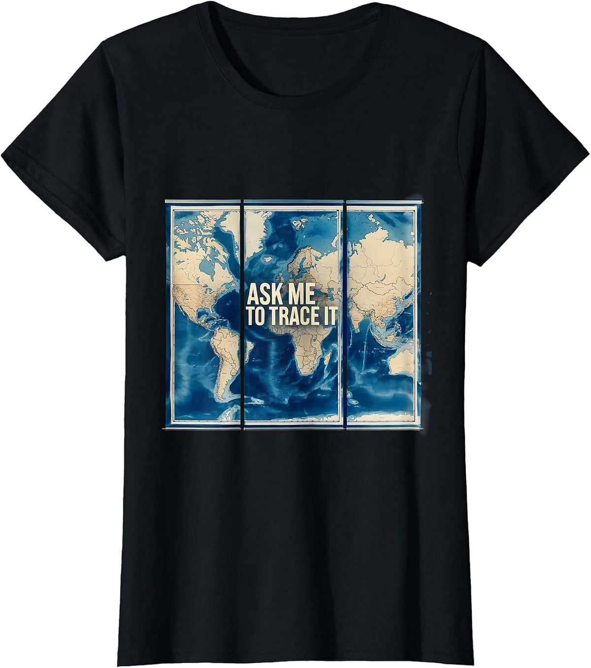 Women's Ask Me To Trace It Funny History Teacher Social Studies Back T-Shirt - Black