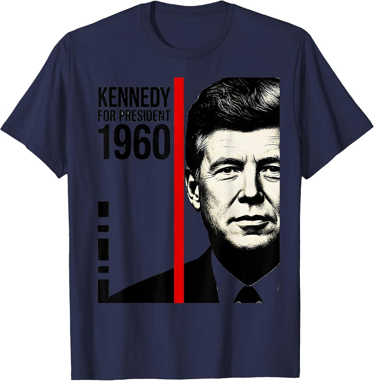 Kennedy For President 1960 Retro Patriotic Political T-Shirt - Navy Blue