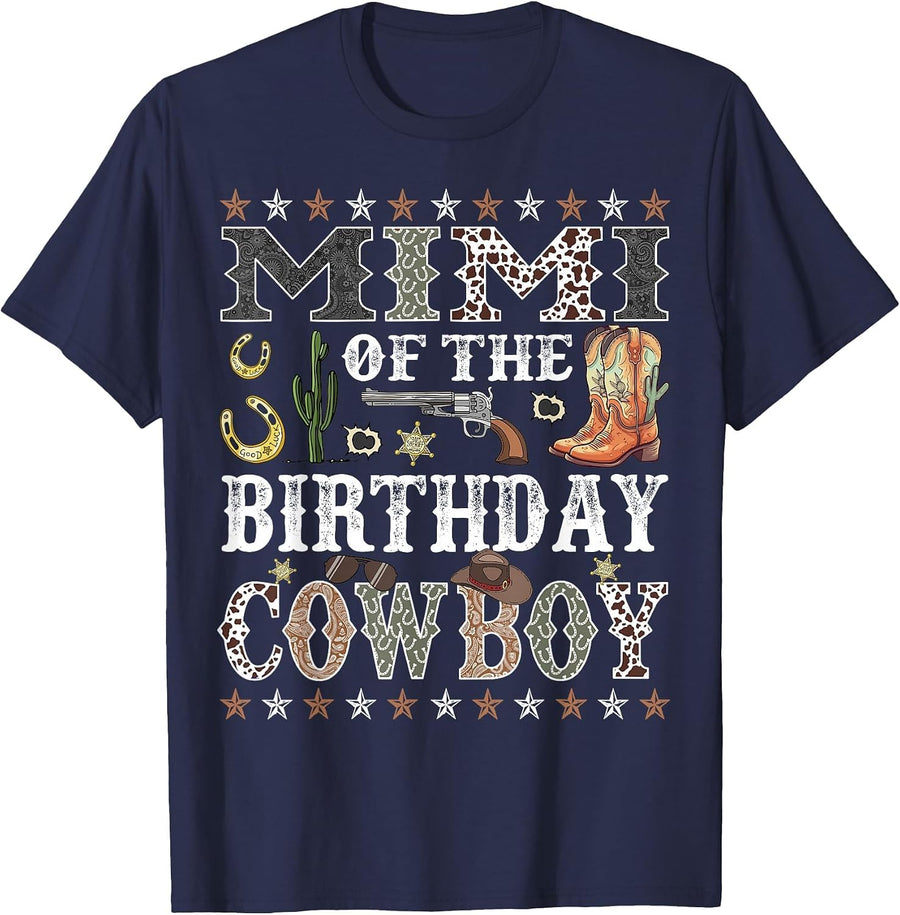 Mimi of The Birthday Cowboy Rodeo Mimi T-Shirt - Navy Blue