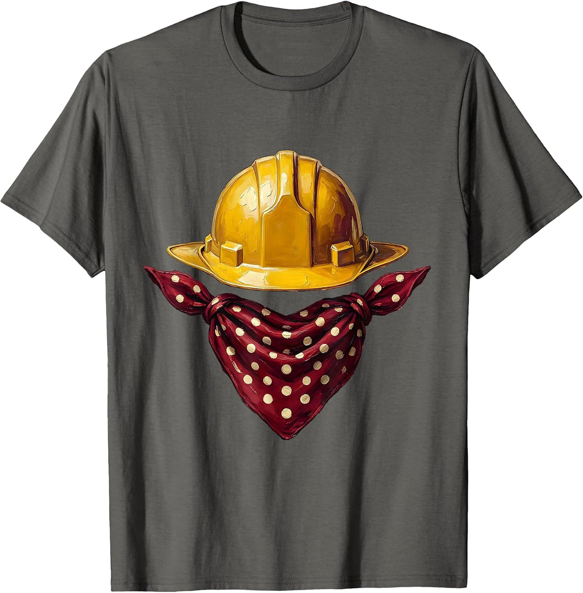 Rosie the Riveter Hard Hat and Bandana Icon T-Shirt - Asphalt Grey