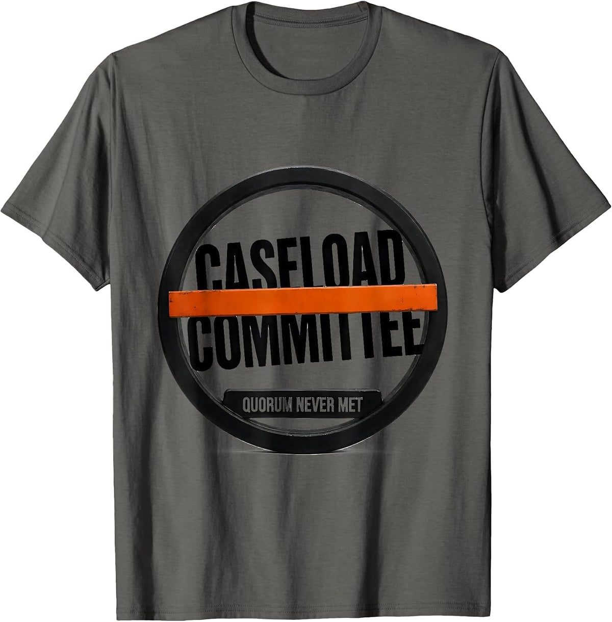 Caseload Committee Quorum Never Met Brutalist Special Ed T-Shirt - Asphalt Grey