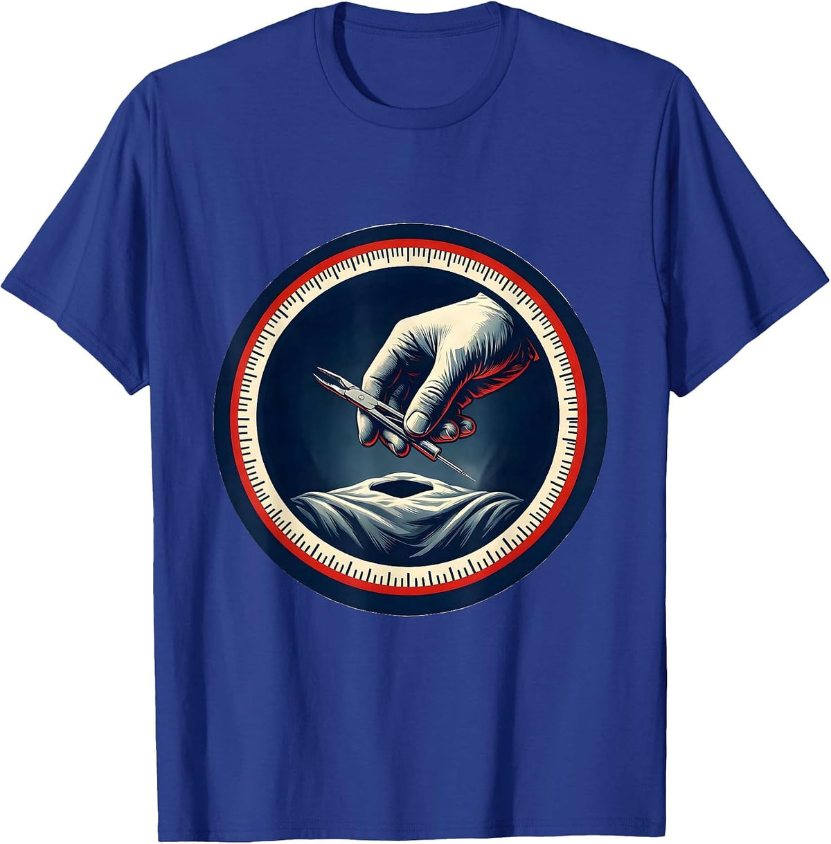 Men's Surgical Tech Emblem Medical Scrub Tech Pride T-Shirt - Royal Blue