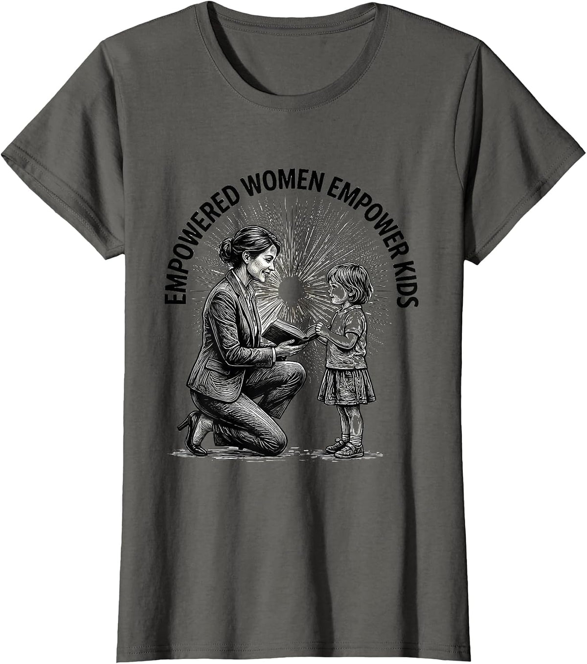 Women's Empowered Women Empower Kids Paraprofessional T-Shirt - Asphalt Grey