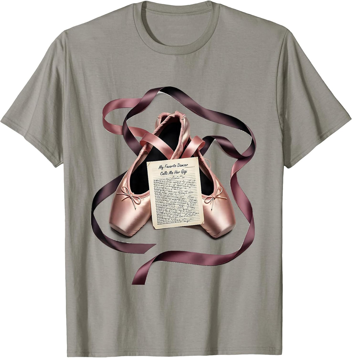 Men's My Favorite Dancer Calls Me Her Gigi Balletcore Grandma Gift T-Shirt - Slate Grey