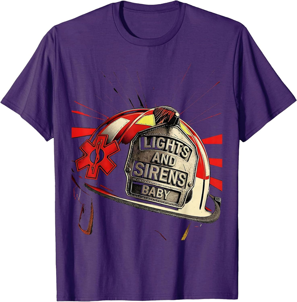 Lights and Sirens Baby EMT First Responder Design T-Shirt - Purple