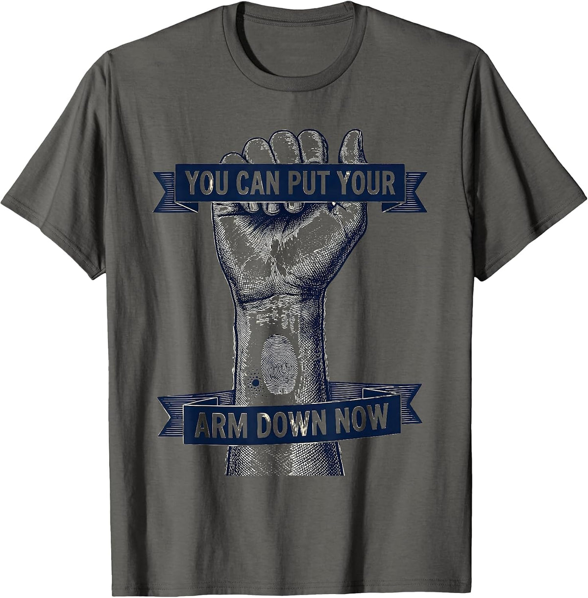 Men's You Can Put Your Arm Down Now Funny Massage Therapist LMT T-Shirt - Asphalt Grey