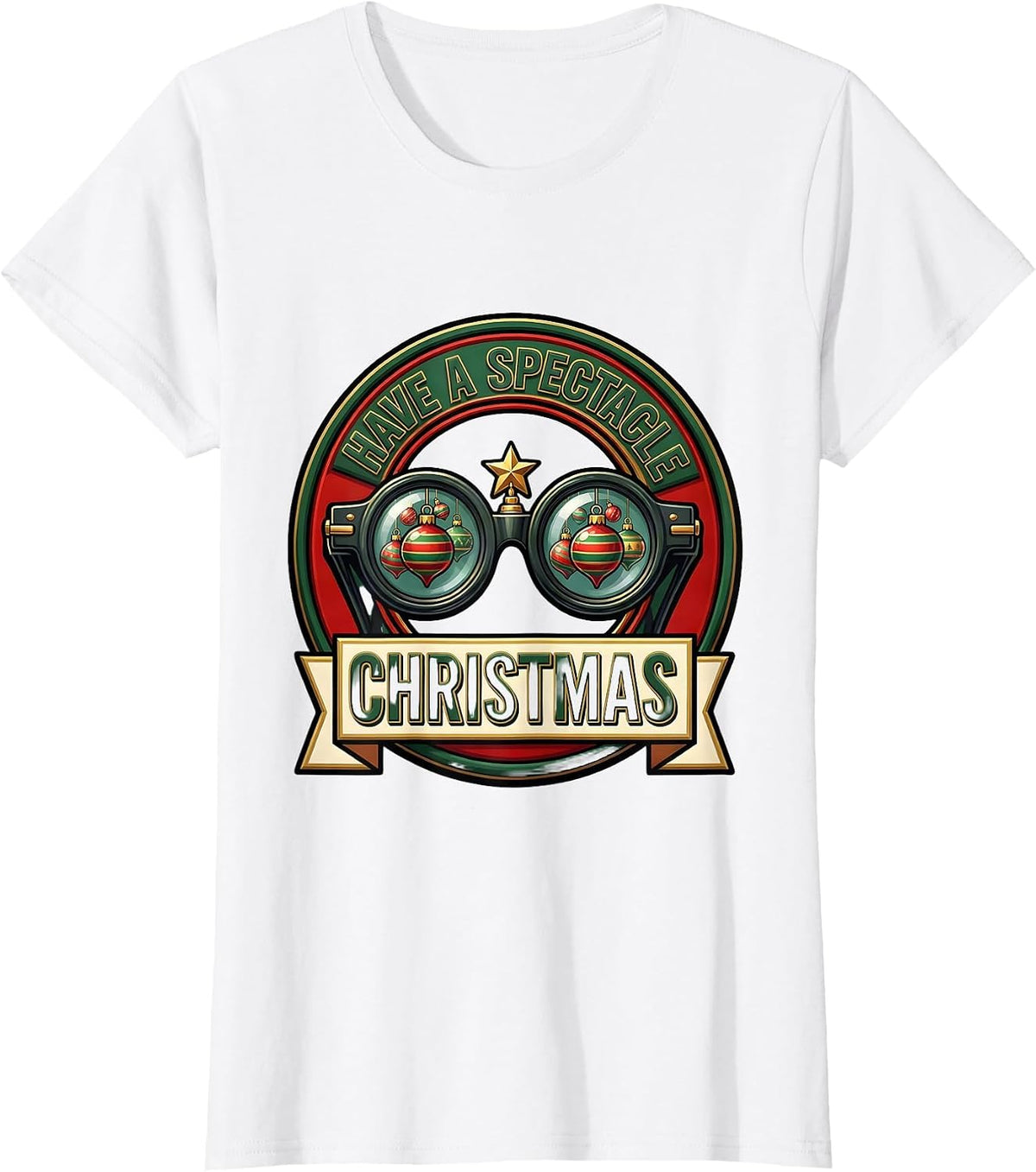 Have A Spectacle Christmas Funny Optometrist Eyewear Humor T-Shirt - White