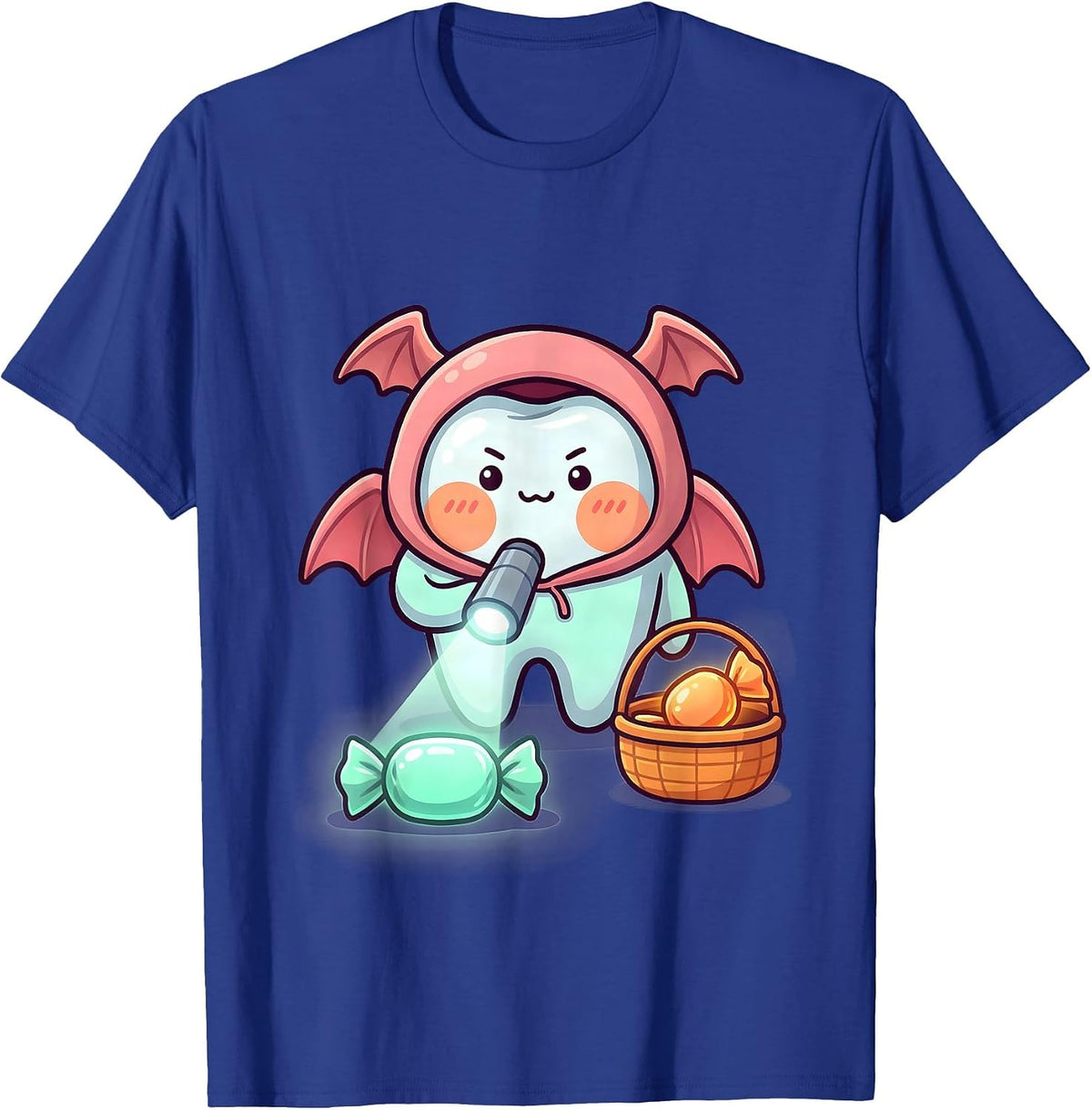Kawaii Tooth Dentist Halloween Dental Humor T-Shirt - Royal Blue