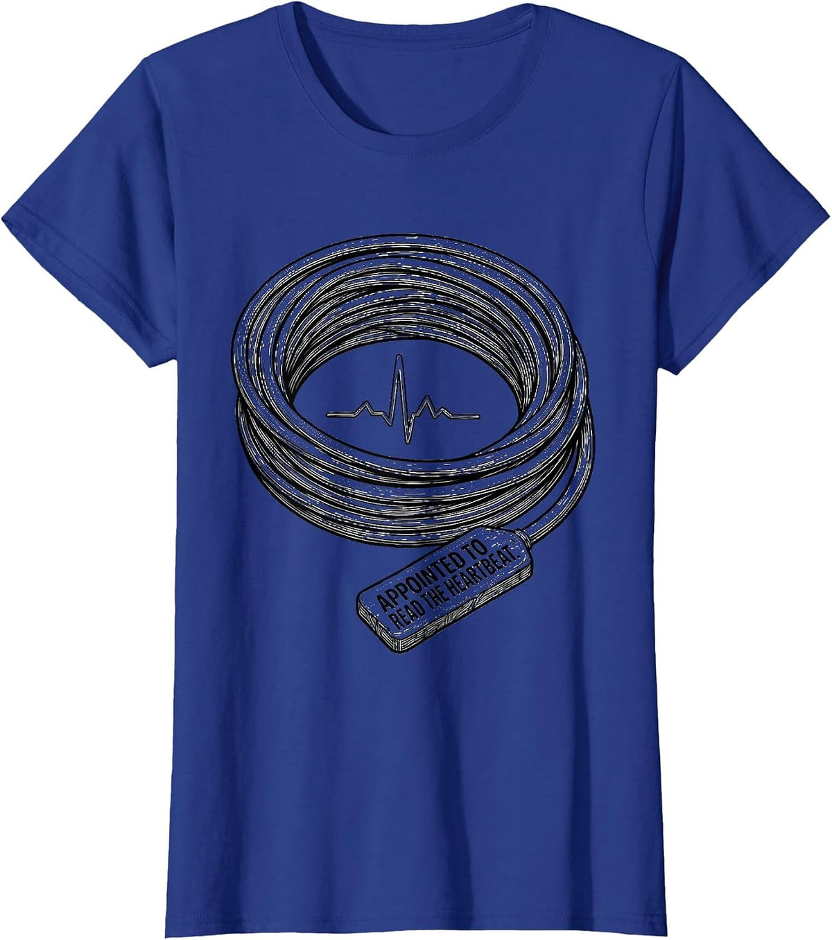 Women's Appointed To Read The Heartbeat Funny Sonographer Ultrasound T-Shirt - Royal Blue