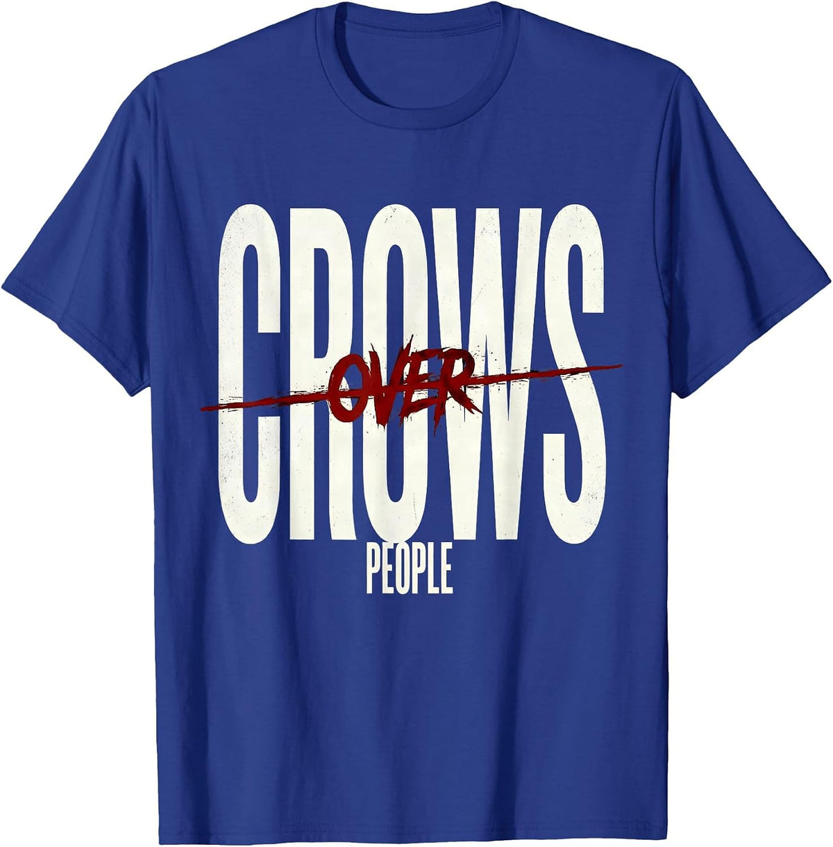 Crows Over People Dark Bird Lover Design T-Shirt - Royal Blue