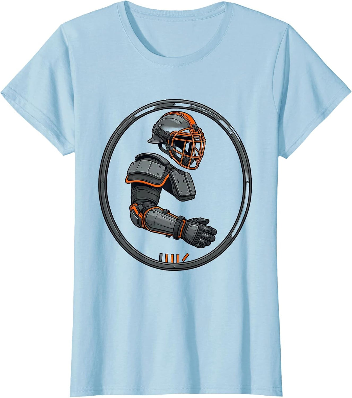 Lineman Equipment Exploded View Football Player Humor T-Shirt - Baby Blue