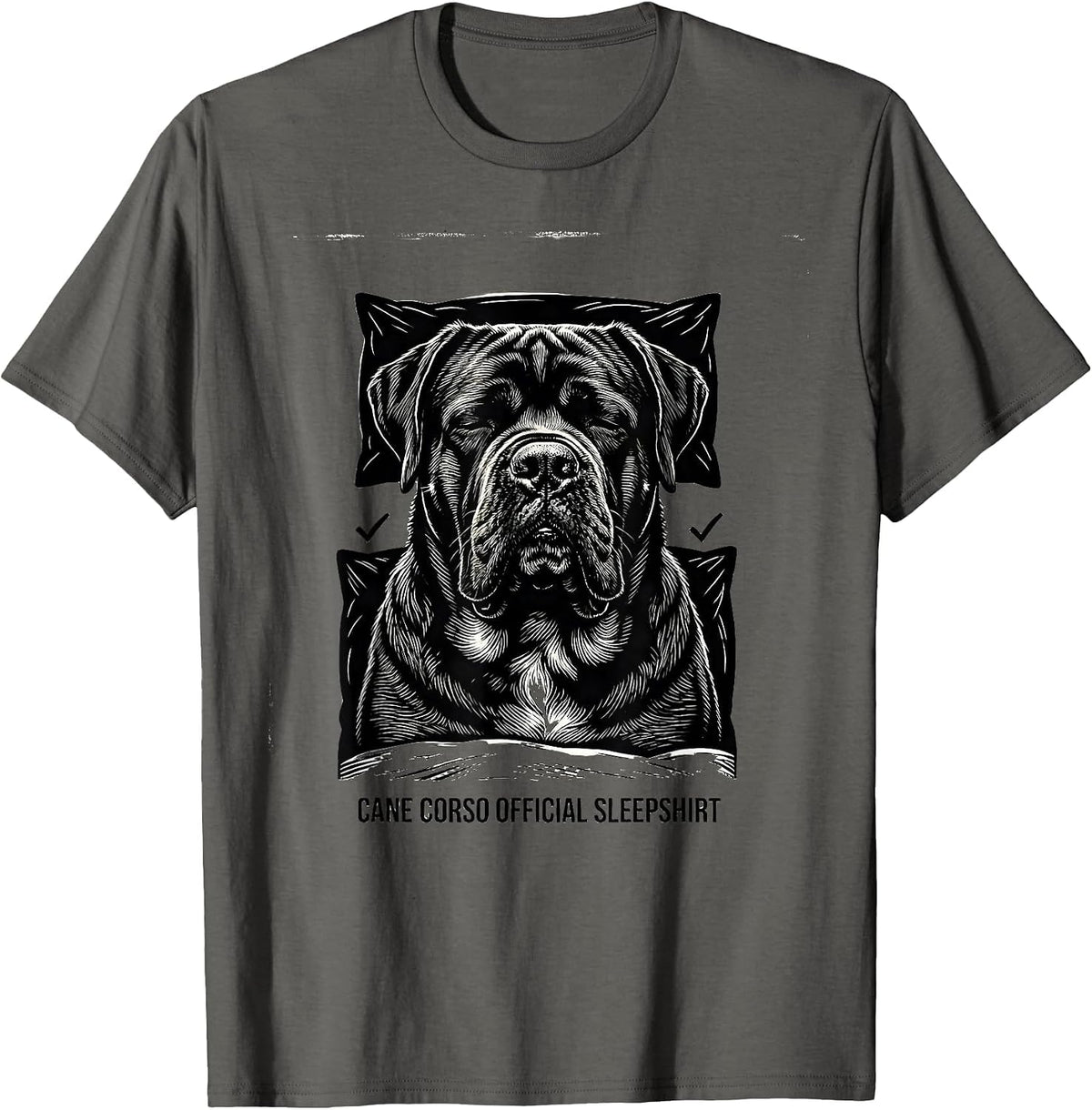 Cane Corso Official Sleepshirt Dog Lover Pajamas Nightgown T-Shirt - Asphalt Grey
