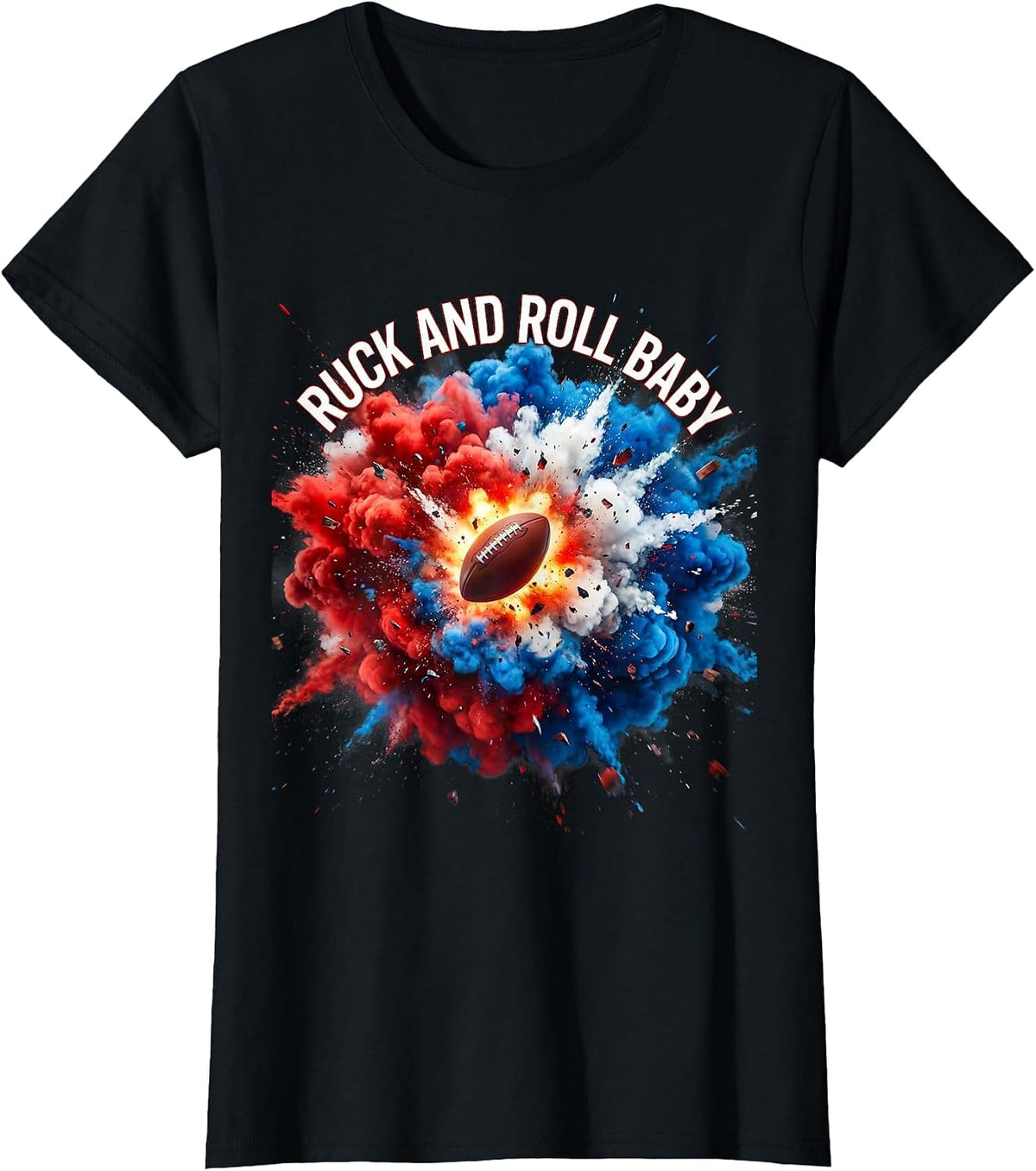 Ruck and Roll Baby Rugby Graphic Design T-Shirt - Black