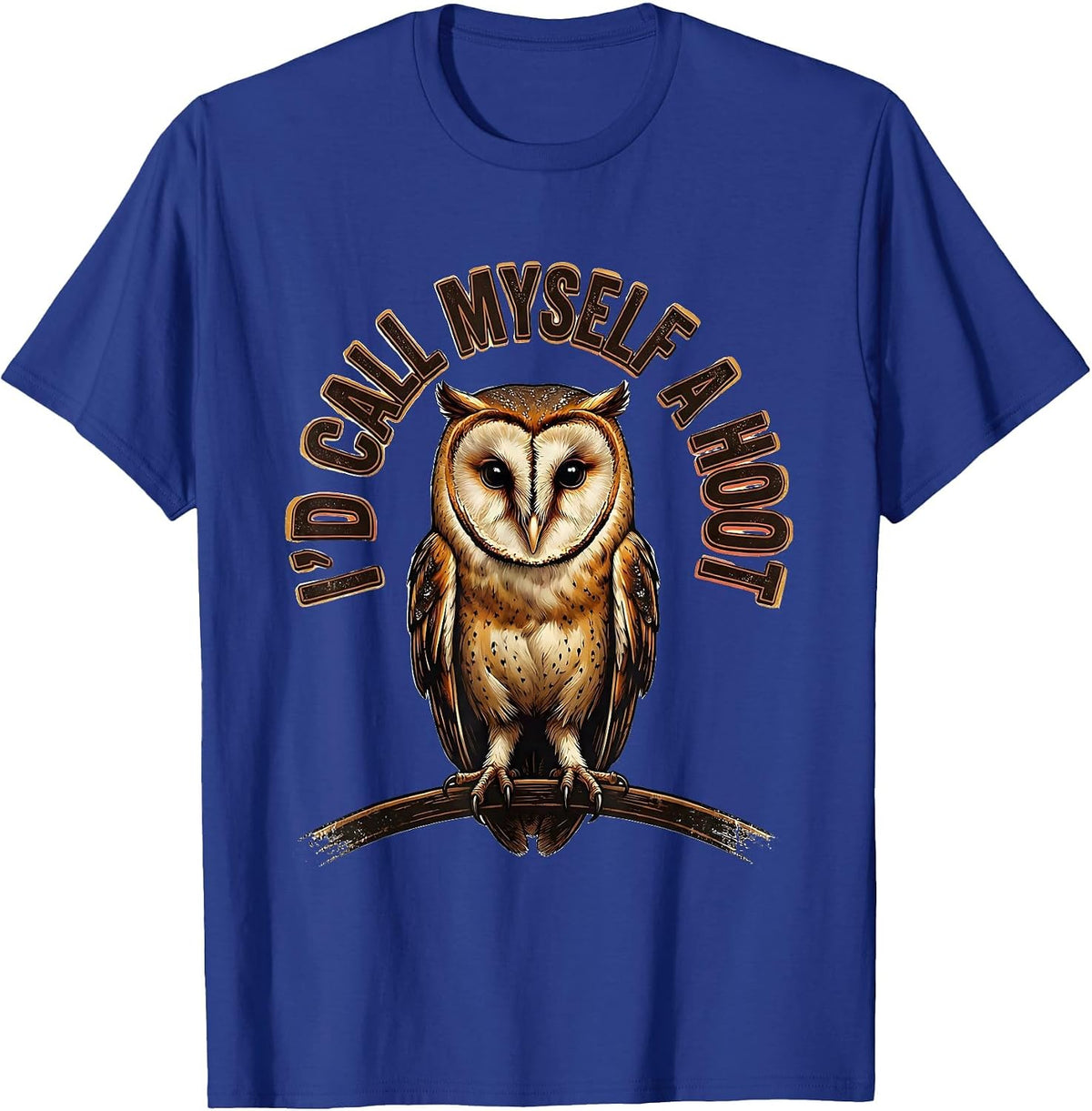 Men's I'd Call Myself A Hoot Vintage Owl Bird Lover Funny T-Shirt - Royal Blue