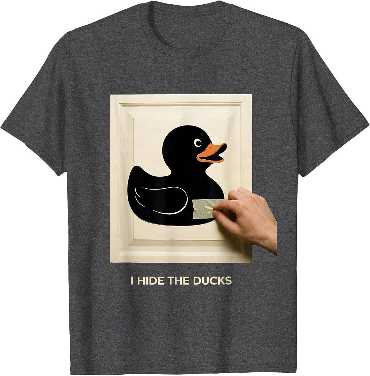 I Hide The Ducks Funny Cruise Duck Hunting Free Ice Cream T-Shirt - Dark Heather Grey