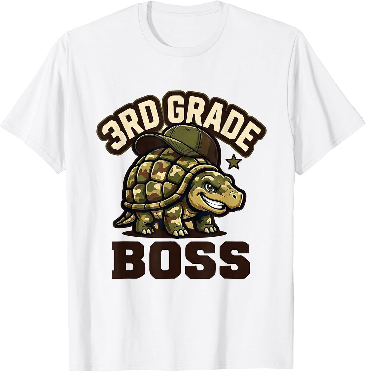 Men's 3rd Grade Boss Camo Third Grade Back To School Boys T-Shirt - White