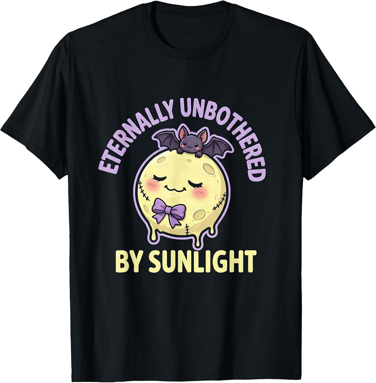 Men's Eternally Unbothered By Sunlight Goth Design T-Shirt - Black