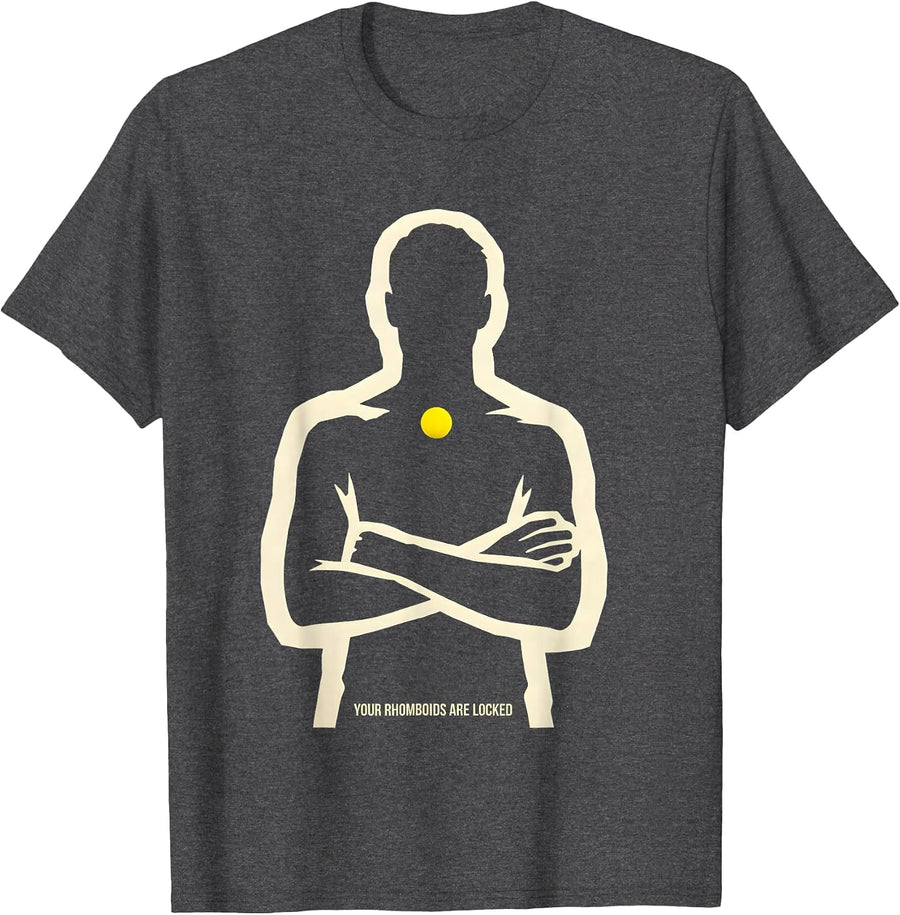 Men's Your Rhomboids Are Locked Funny Massage Therapist LMT Humor T-Shirt - Dark Heather Grey