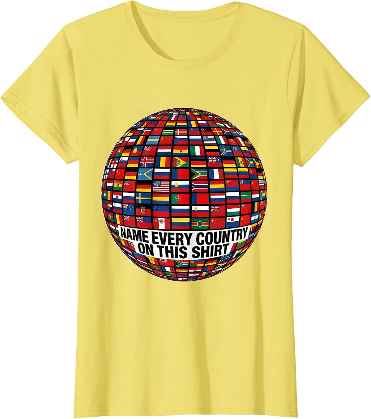 Name Every Country On This Shirt Geography Lover Travel T-Shirt - Lemon Yellow