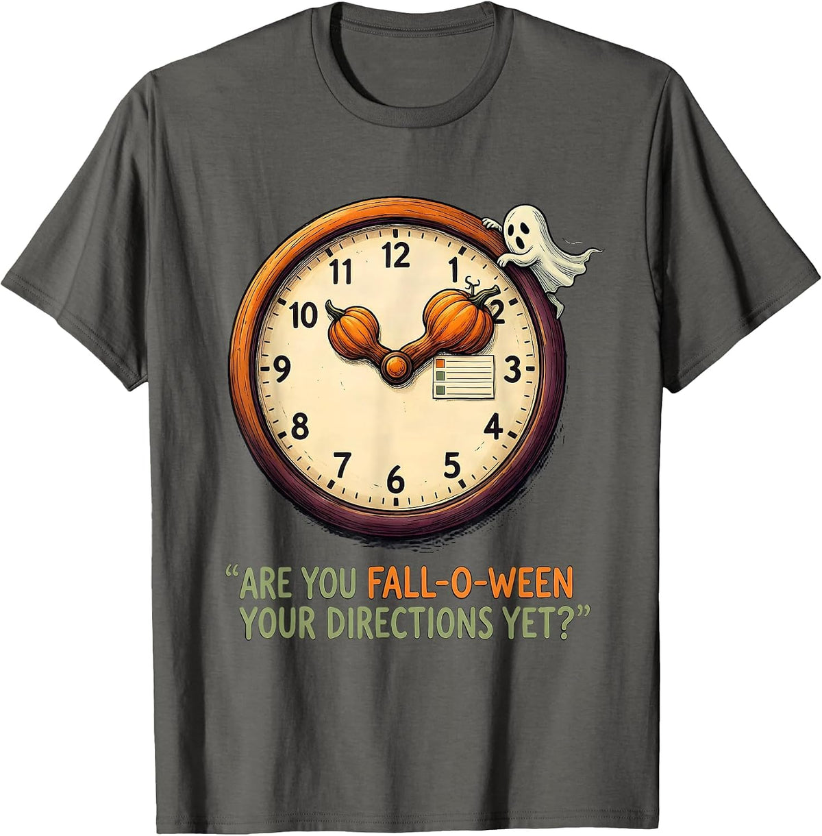 Men's Are You Fall-O-Ween Your Directions Yet? Teacher Halloween T-Shirt - Asphalt Grey