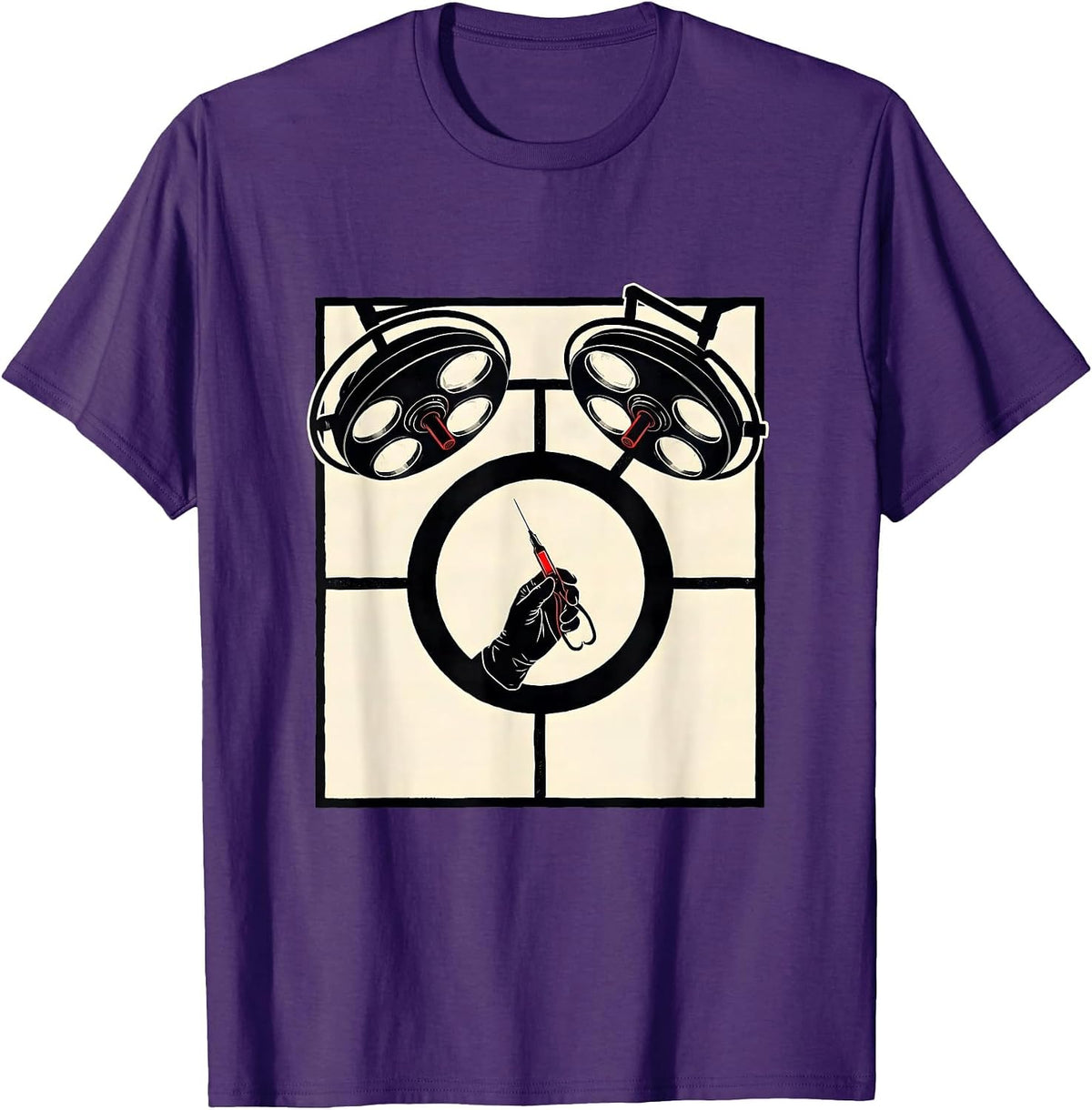 Men's Surgical Tech Stencil Graphic Occupational Pride T-Shirt - Purple
