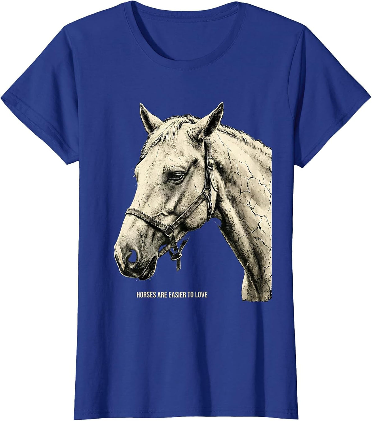 Women's Horses Are Easier To Love Funny Horse Lover Girl Boho T-Shirt - Royal Blue