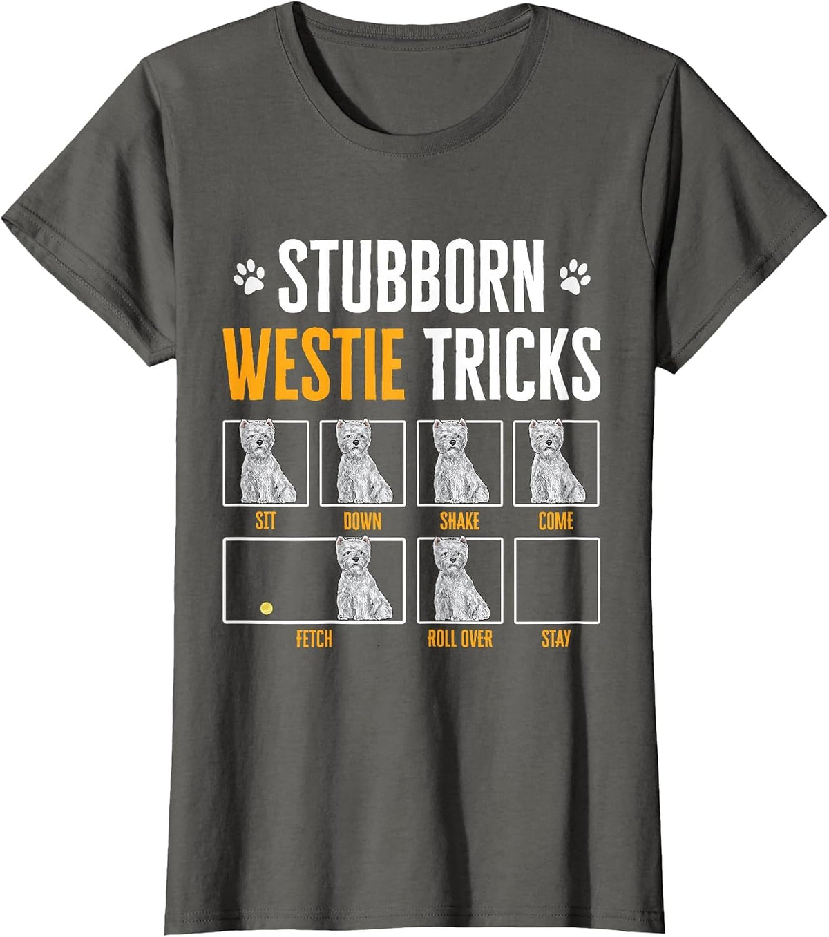 Westie Dog West Highland White Terrier T-Shirt - Asphalt Grey