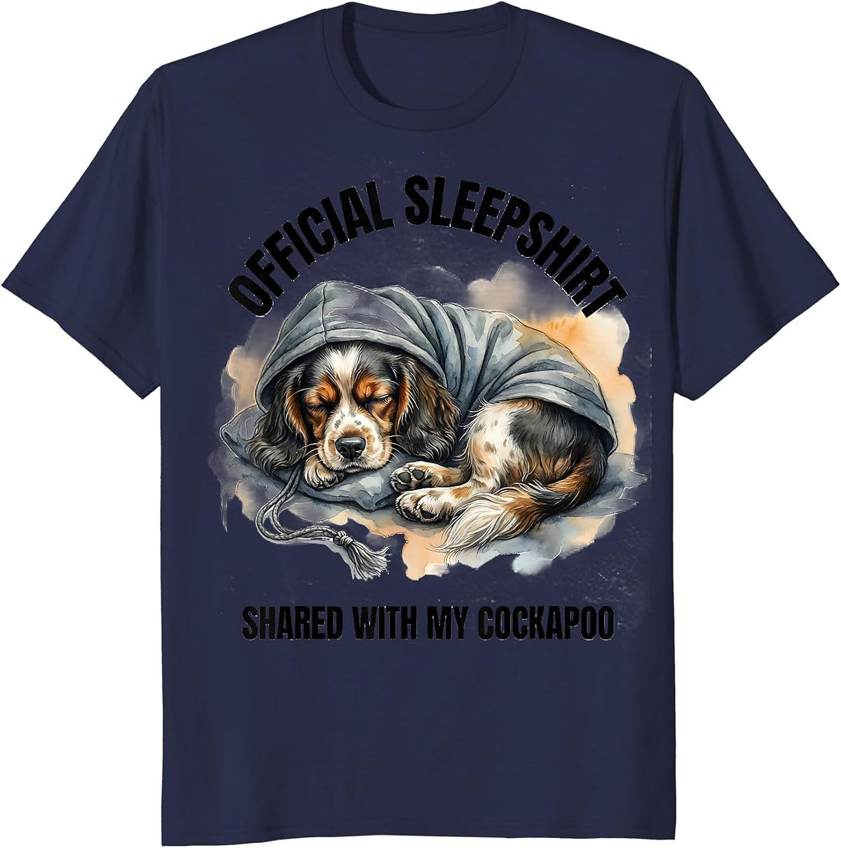 Official Sleepshirt, Shared With My Cockapoo Pet Lover T-Shirt - Navy Blue