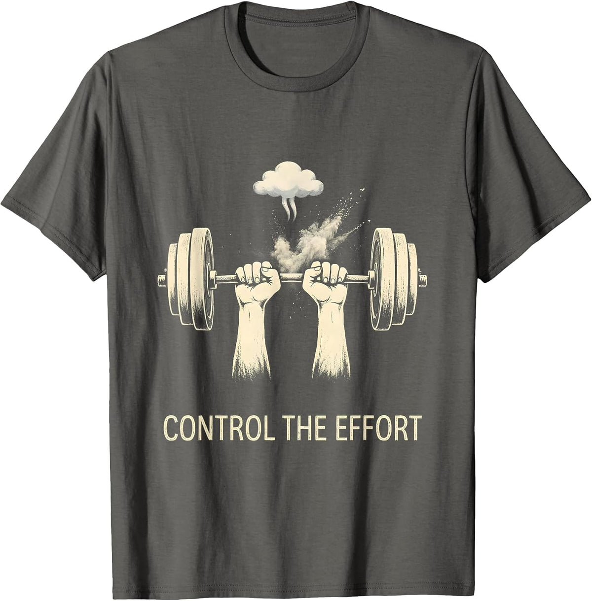 Men's Control The Effort Stoic Philosophy Quote Marcus Aurelius T-Shirt - Asphalt Grey