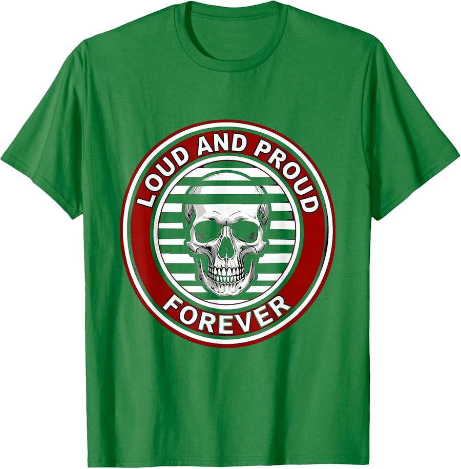 Men's Loud and Proud Forever Heavy Metal Design T-Shirt - Kelly Green